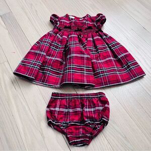 First Impressions Plaid Dress With Bloomers Size 3-6 Months